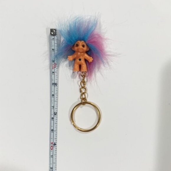 Mini Good Luck Troll Keychain – 3.5 Inch Collectible Blue/Purple - Picture 4 of 5